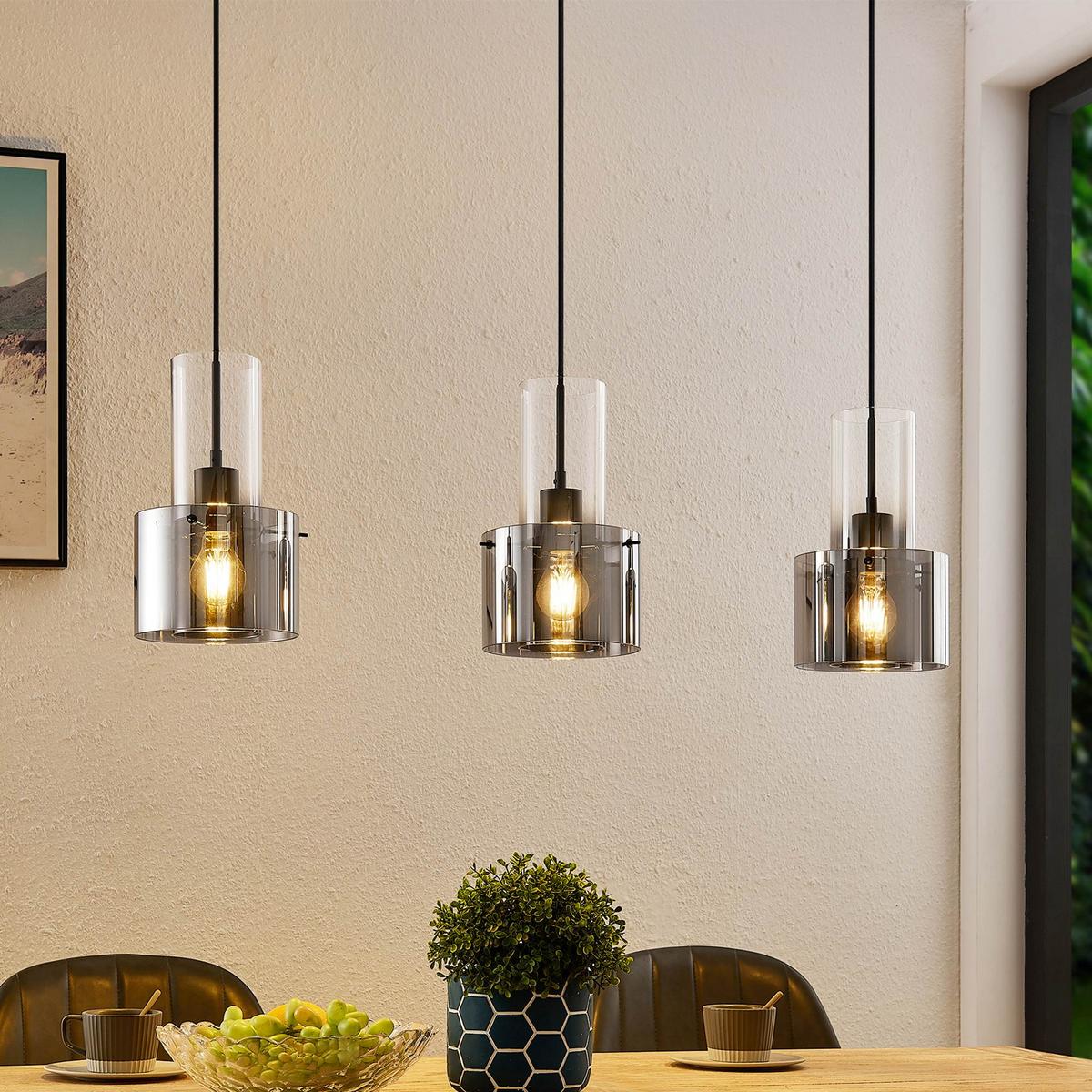 LAMPA WISZĄCA EOS *DK* - ciemnoszary, Design, metal/szkło (97/18/150cm) - Dieter Knoll