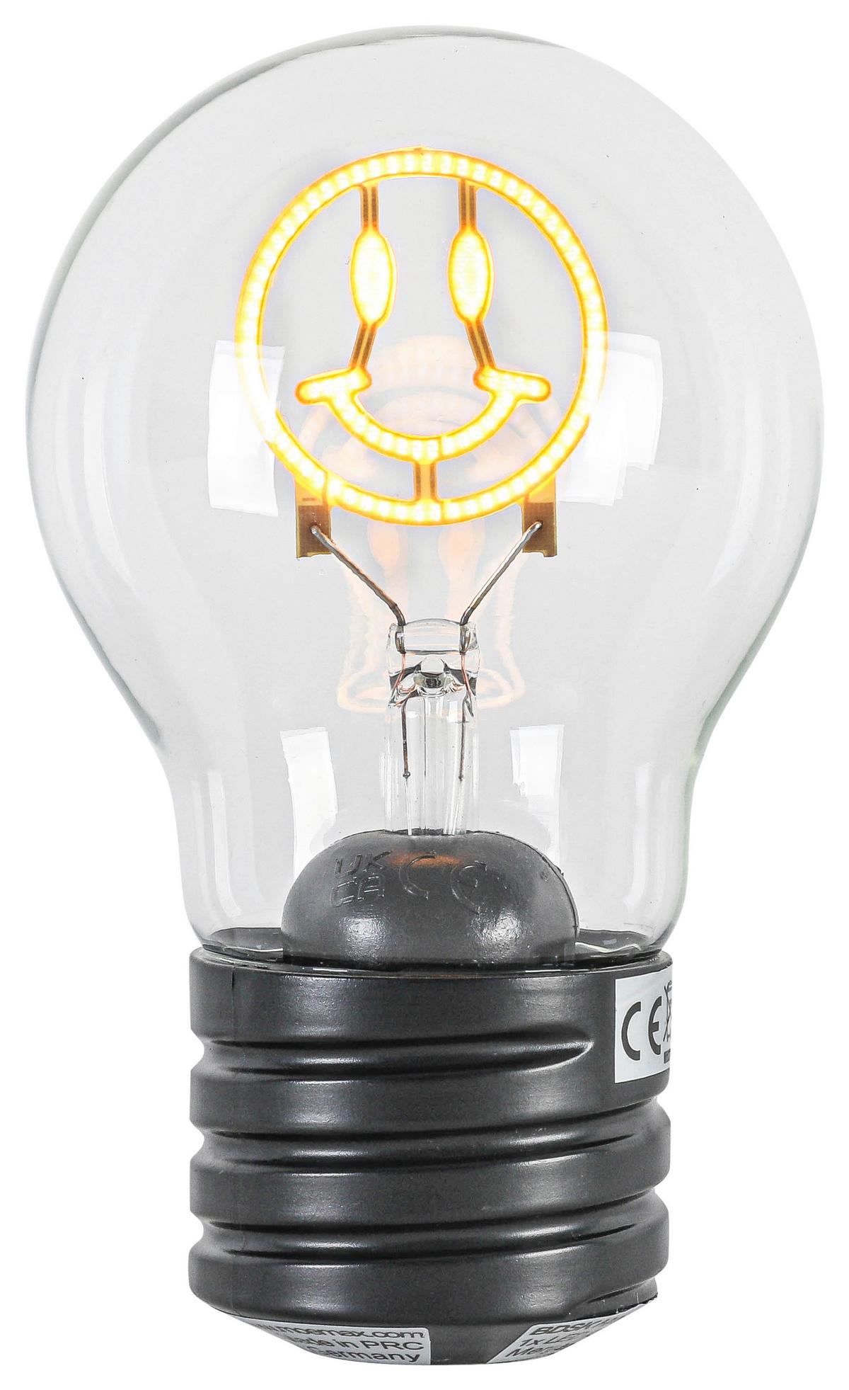 LED-Dekoleuchte Birni Schwarz max. 0,15 Watt - Transparent/Schwarz, MODERN, Glas/Kunststoff (7/12cm) - Mömax