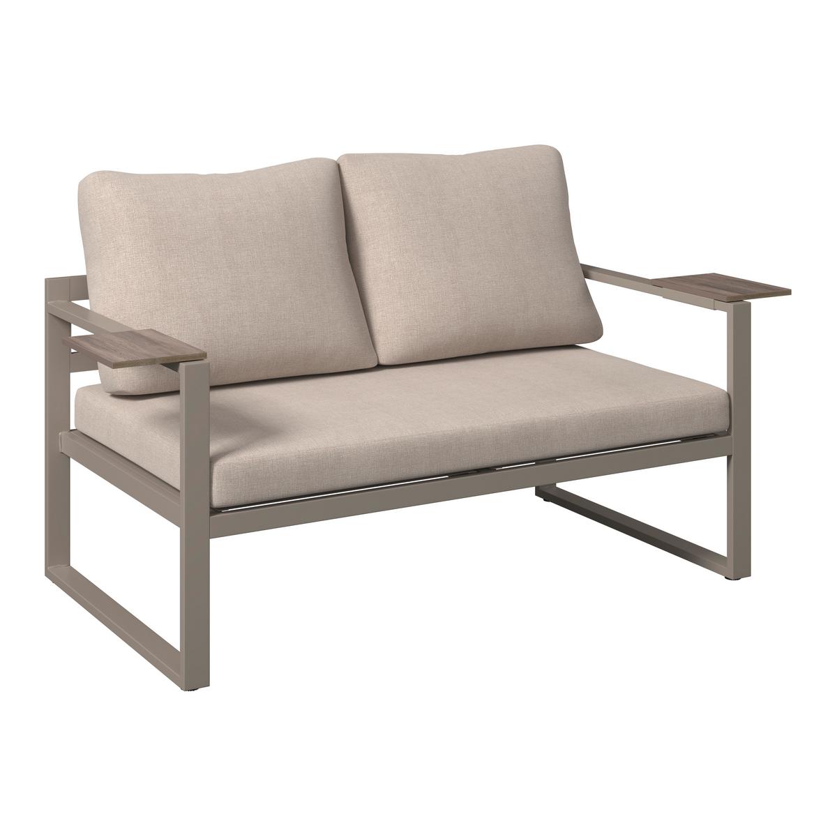 KOMPLET MEBLI TARASOWYCH ROBBIE - beżowy/ciemnoszary, Modern, tworzywo sztuczne/metal (155/65/74cm) - Ambia Garden