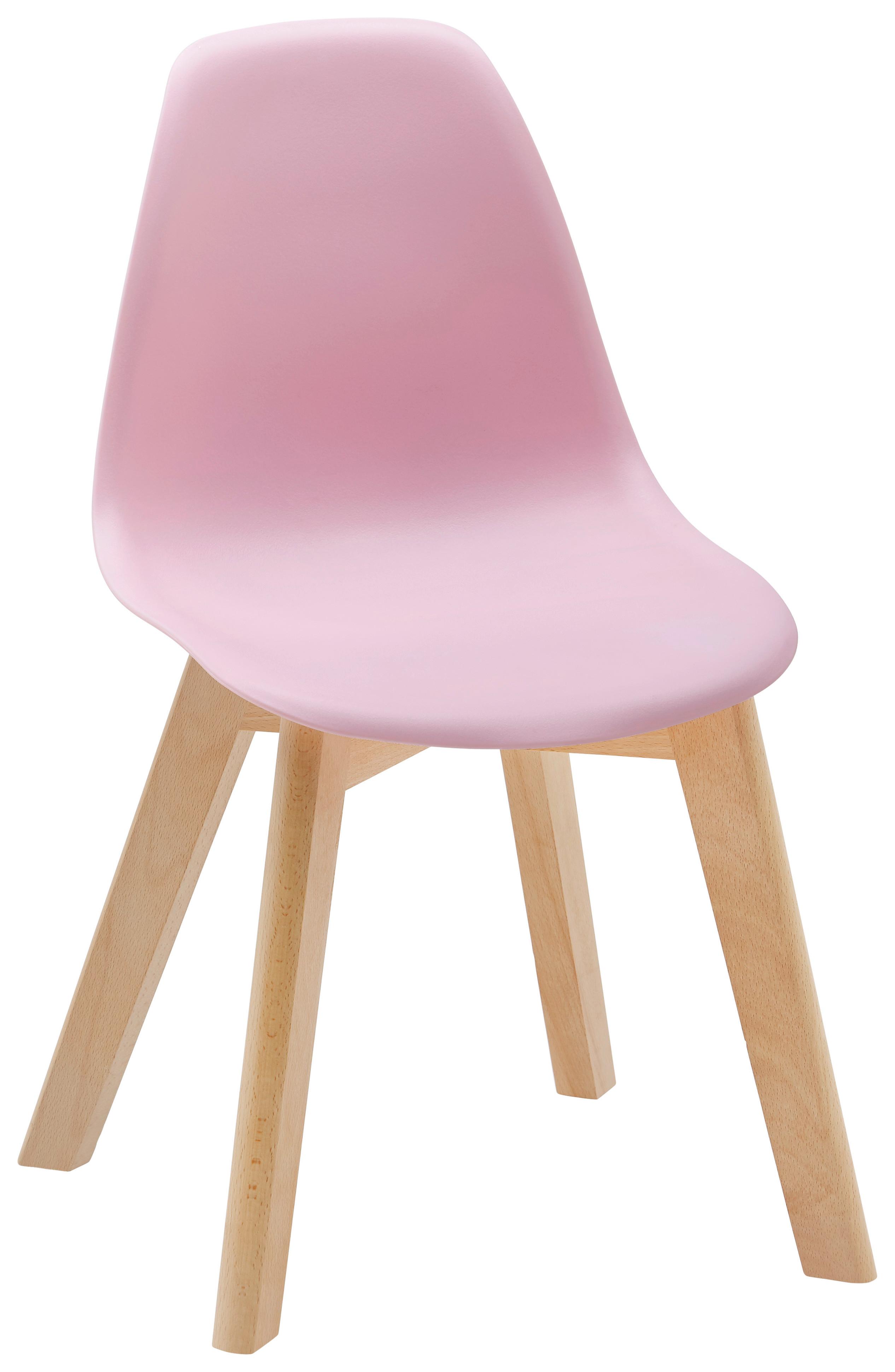 Kinderstuhl Tibby Rosa Kunststoff/Echtholz - Rosa, MODERN, Holz/Kunststoff (30/58/34cm) - Bessagi Kids