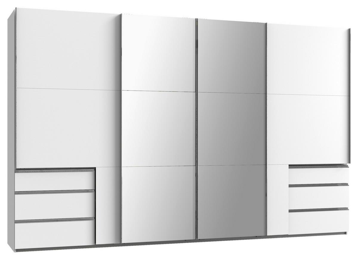 Ormar S Kliznim Vratima Level 36a - bijela/srebrne boje, Basics, drvni materijal/metal (350/216/65cm) - Modern Living