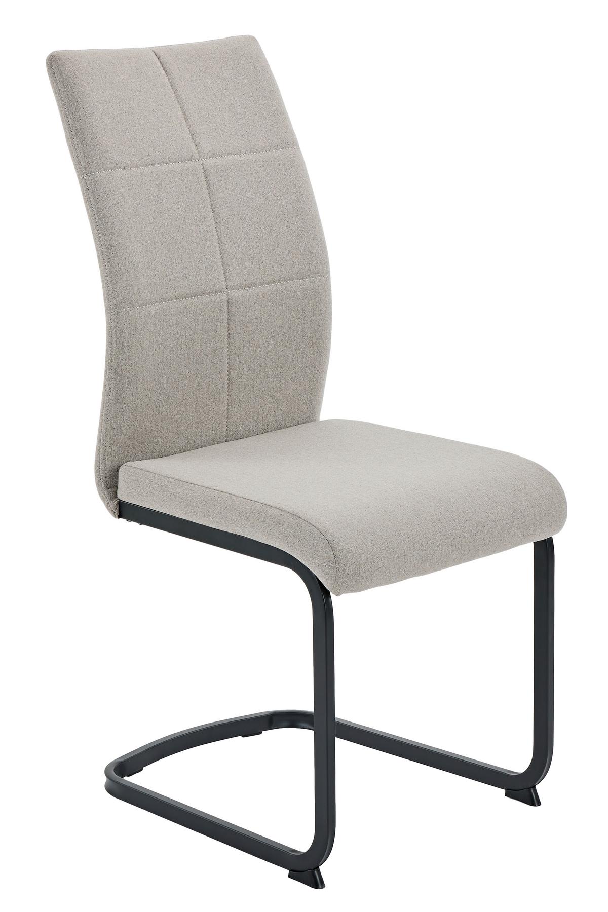 SCHWINGSTUHL-SET TURIN S 4ER-SET - Schlammfarben/Schwarz, MODERN, Textil/Metall (43/98/60cm) - MID.YOU