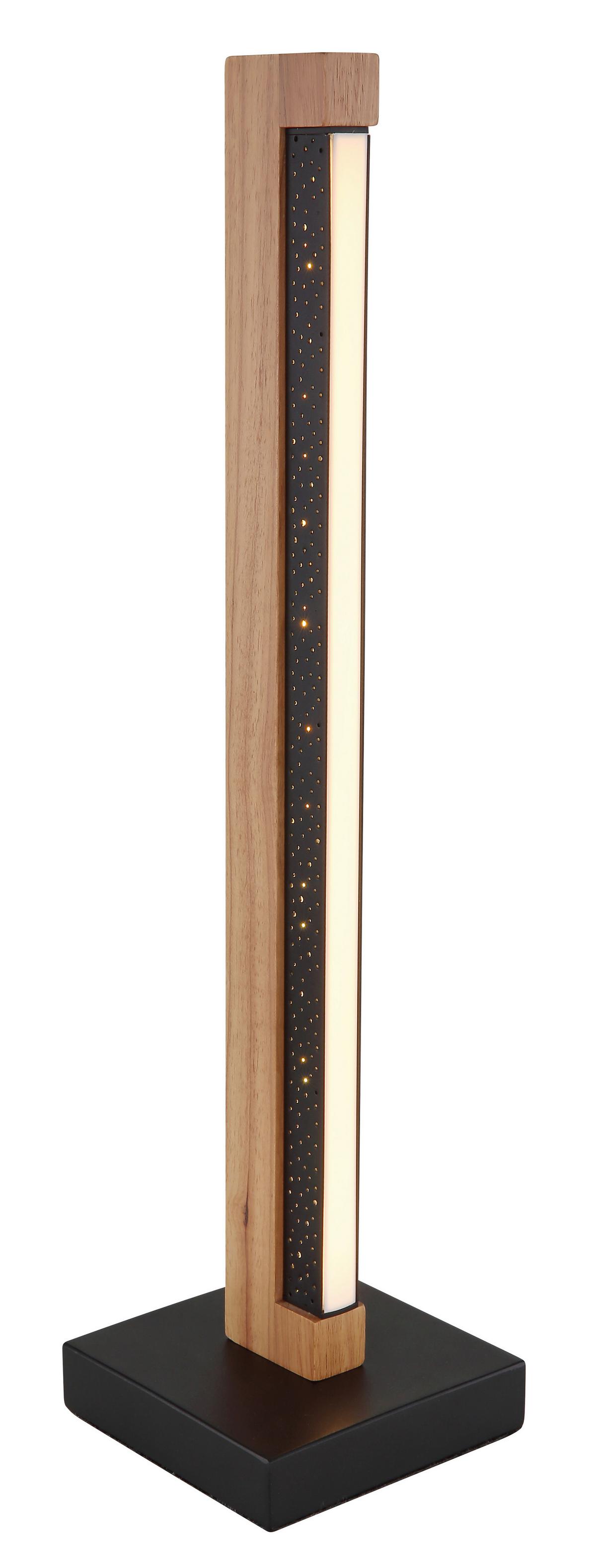 Namizna Led-svetilka Starla, S Sijalko - črna/bela, Natur, kovina/umetna masa (12/12/48cm) - Globo