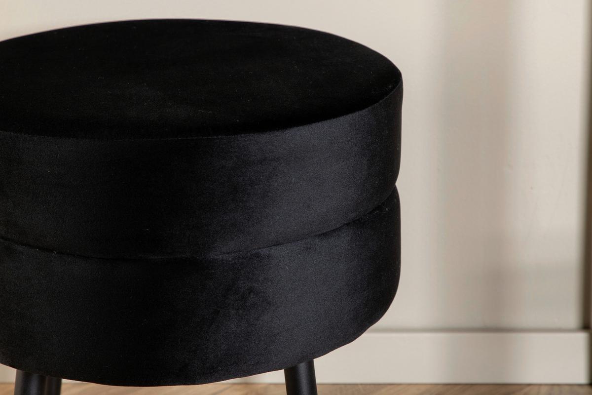 HOCKER POT - Schwarz, Design, Textil/Metall (40/40/40cm) - Livetastic