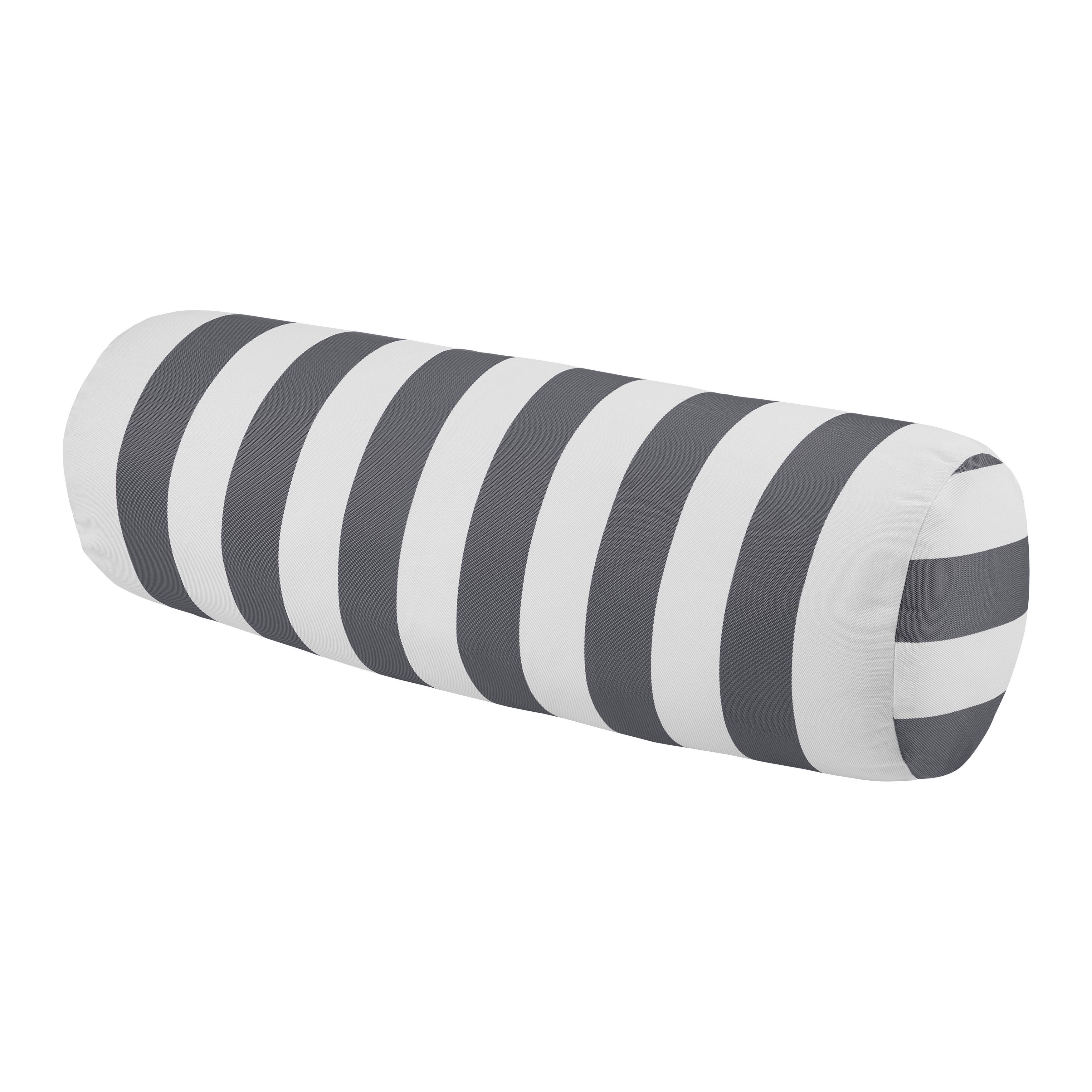 Nackenrolle Amore Gestreift Grau/Weiß ca. 15x45cm - Weiß/Grau, Textil (15/45cm) - Mömax