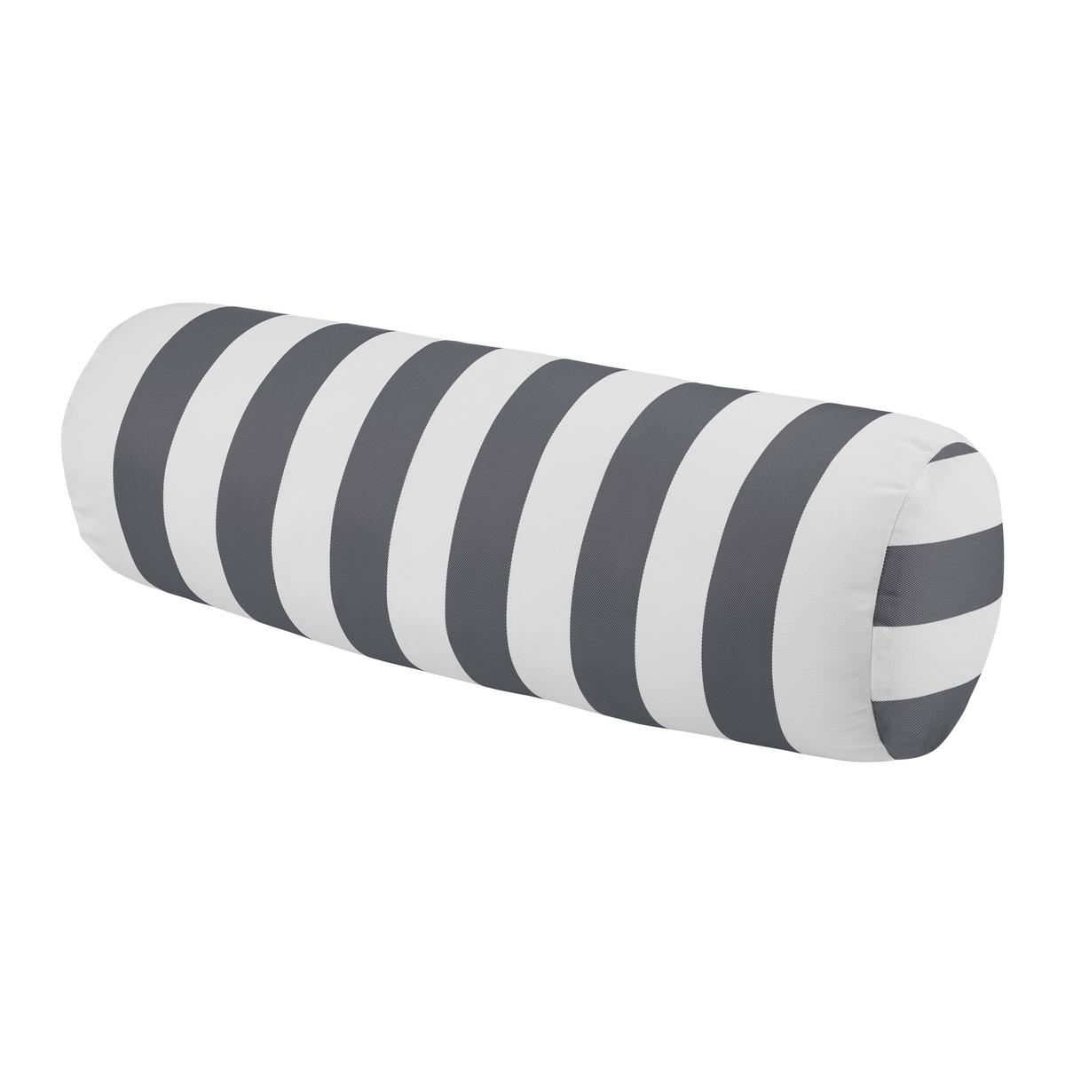 Nackenrolle Amore Gestreift Grau/Weiß ca. 15x45cm - Weiß/Grau, Textil (15/45cm) - Mömax