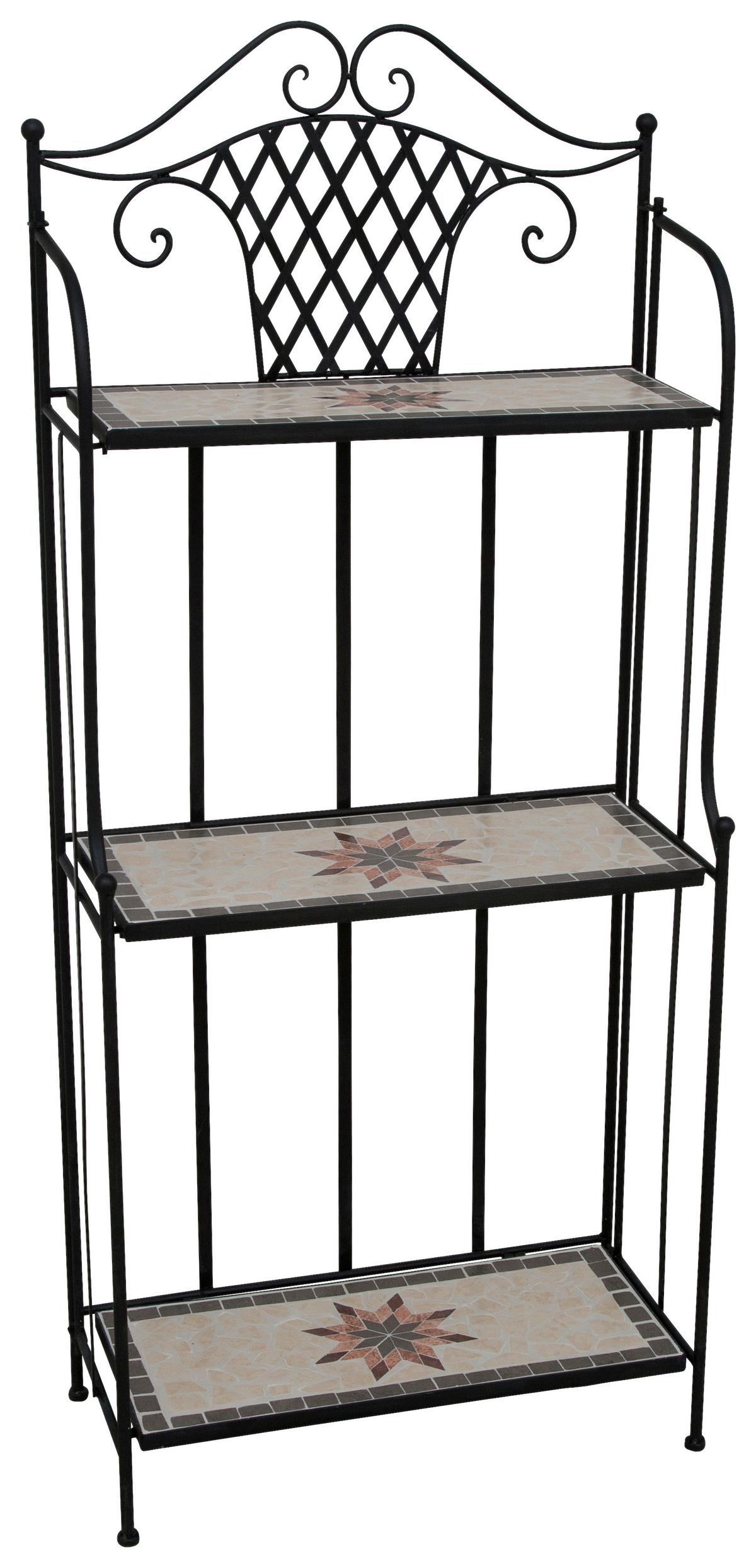 GARTENREGAL 875328 - Multicolor/Schwarz, MODERN, Keramik/Metall (62/142/29cm) - Siena Garden