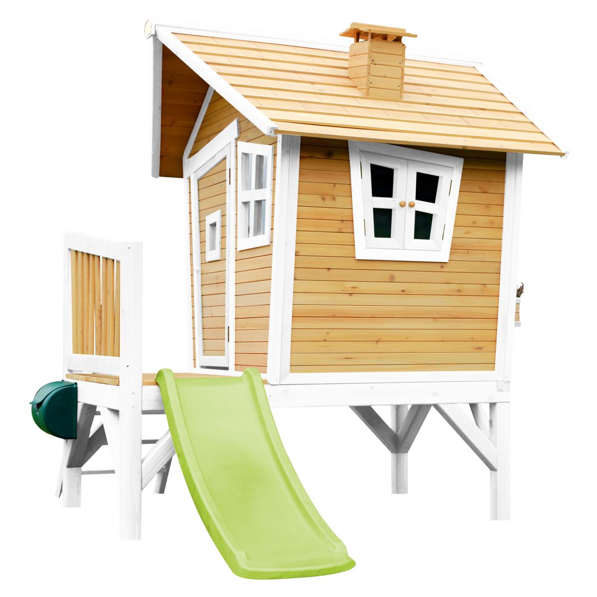 Spielturm Robin aus Zedernholz - Braun/Weiß, Basics, Holz/Kunststoff (264/203/177cm) - Ambia Garden