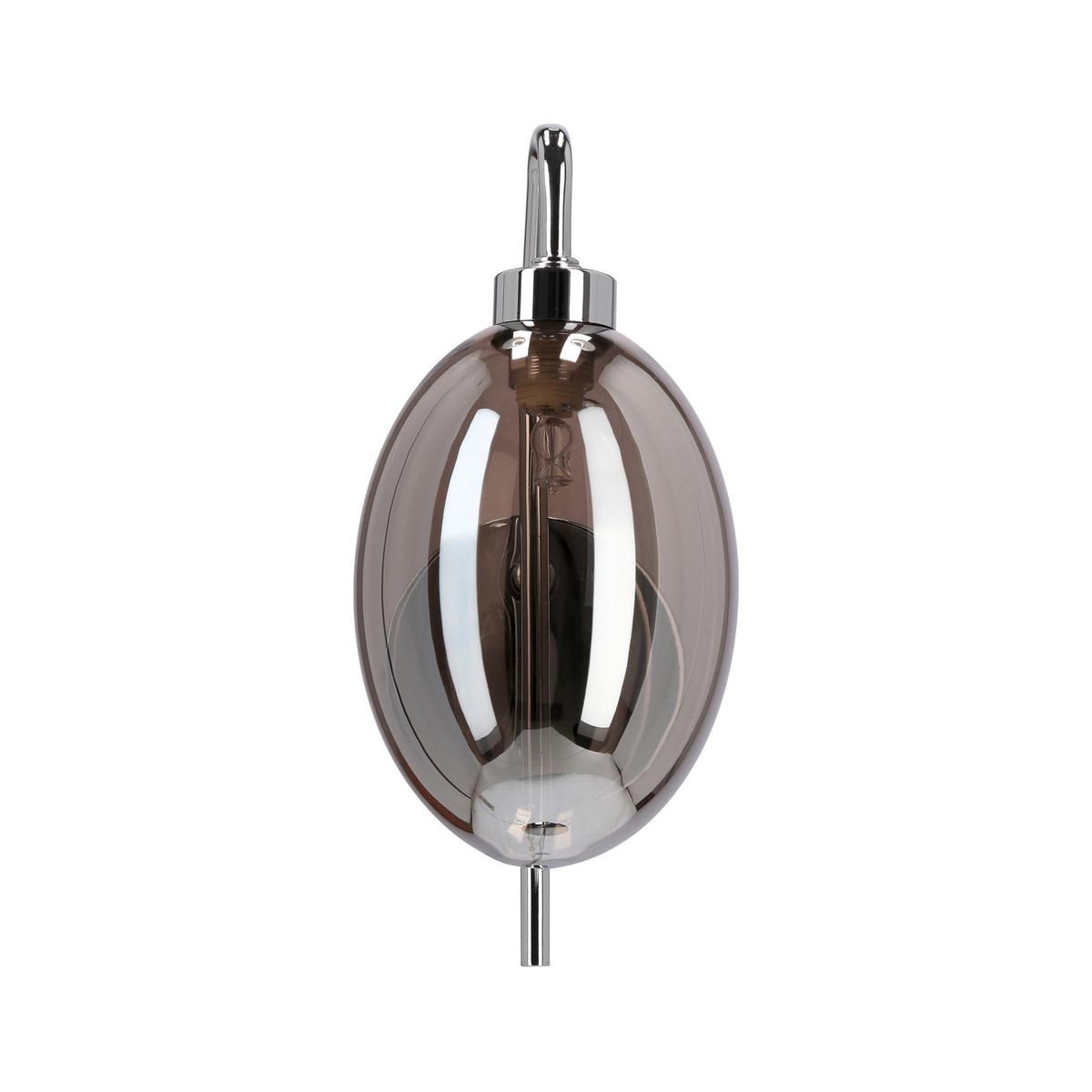 Zidna Svjetiljka Lukka - boje oplemenjenog čelika/boje kroma, Design, staklo/metal (17/10/25cm)