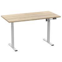 SCHREIBTISCH E-LONA - Silberfarben/Sonoma Eiche, Design, Holzwerkstoff/Metall (160/80/71cm) - MID.YOU