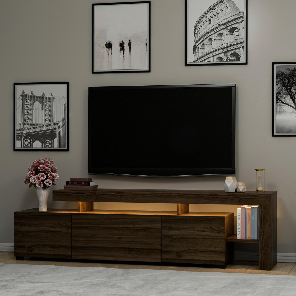 LOWBOARD BELIZ TV-SCHRANK - Nussbaumfarben, Design, Holzwerkstoff (192/53/37cm) - Livetastic