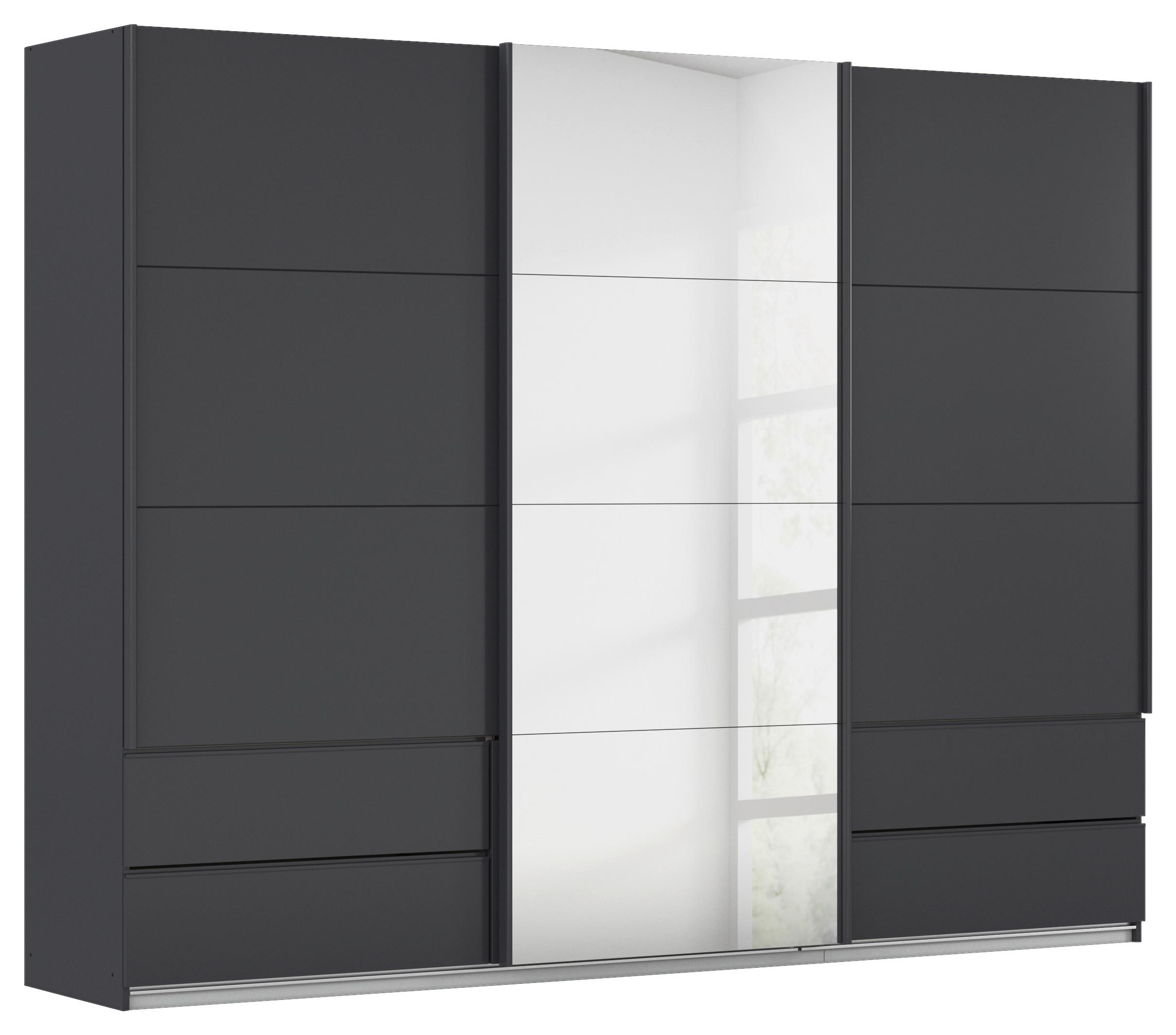 Schwebetürenschrank Elara in Grau - Weiss/Grau, Konventionell, Holzwerkstoff/Kunststoff (271/210/62cm) - Premium Living