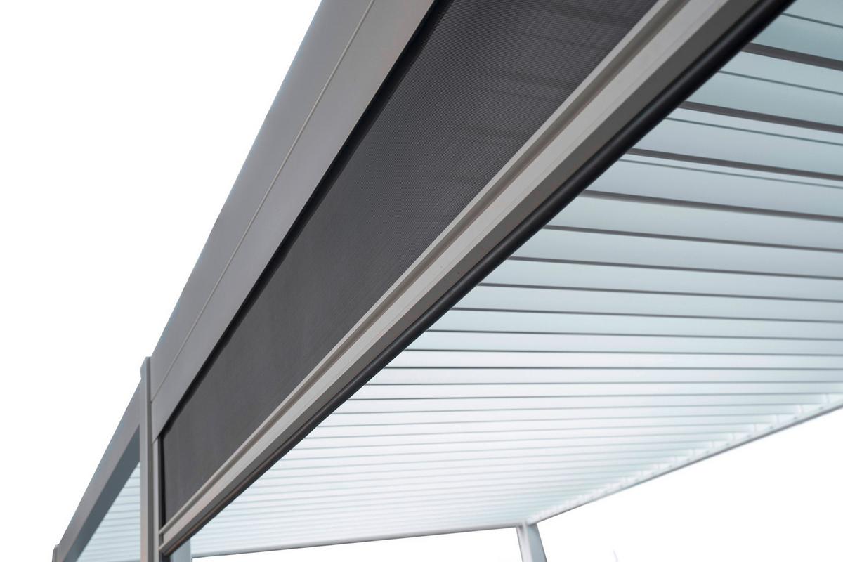 Rolo Za Pergolo Mirador, Bela, 400x250cm - siva/bela, Moderno, kovina/tekstil (400/250/10cm) - Gardenson