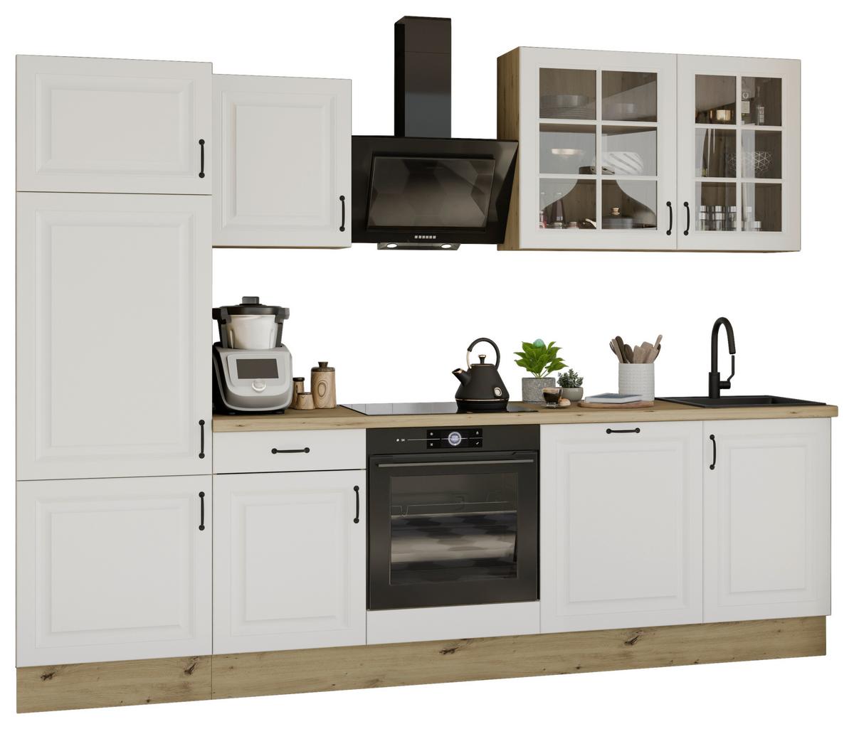 Kuhinjski Blok Brez Aparatov Stina, 280cm - črna/bela, Romantika, kovina/steklo (280/219/60cm) - Livetastic