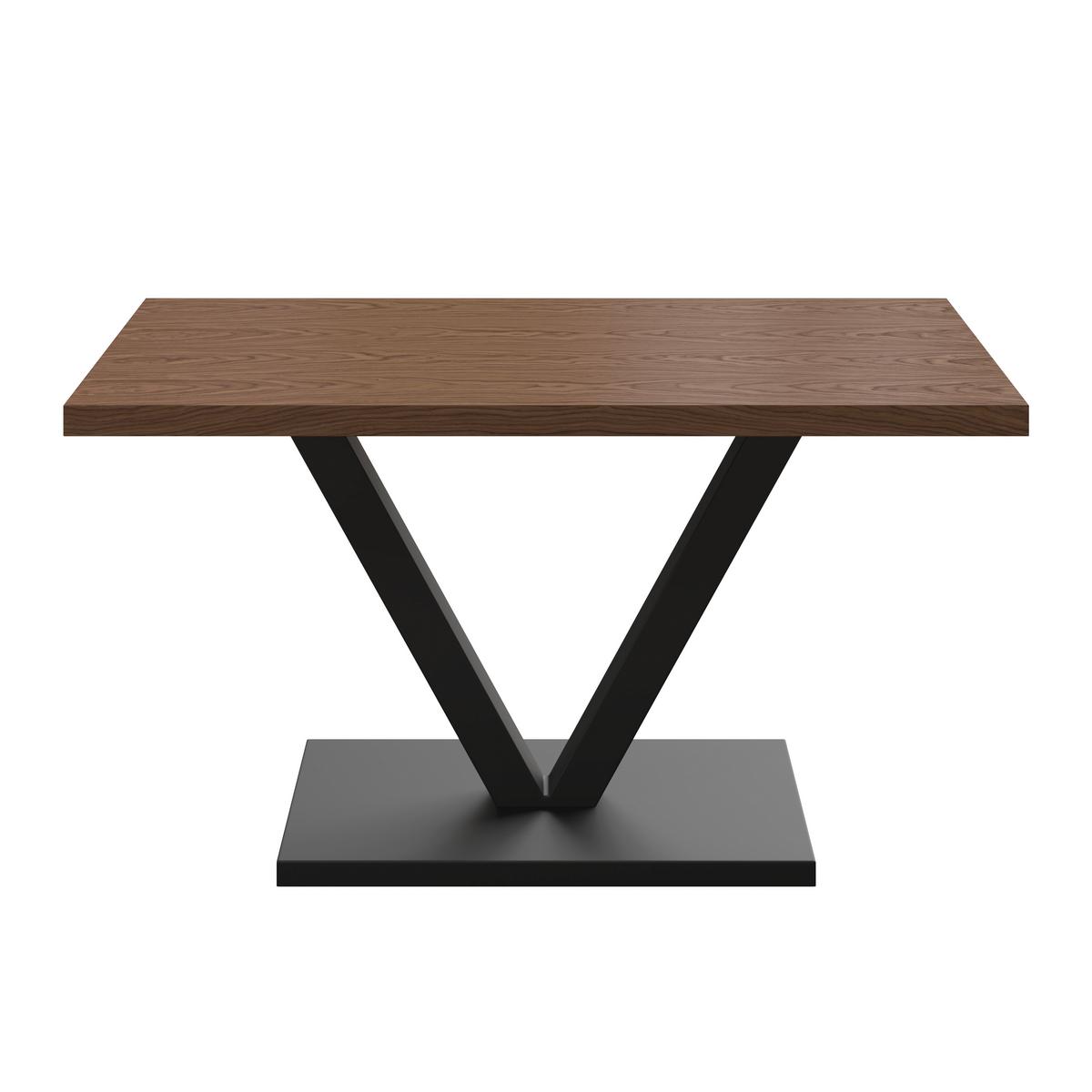 Esstisch Loca Holz/MDF Walnussfarben ca. 160x90x76 cm - Walnussfarben/Schwarz, MODERN, Holz/Holzwerkstoff (160/76/90cm) - Bessagi Home