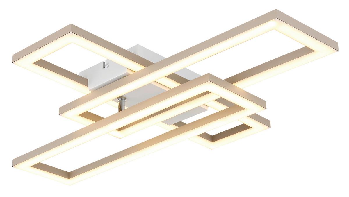 Led Stropna Svjetiljka Wilton - bijela/boje pijeska, Design, plastika (55/40/7,5cm) - Globo