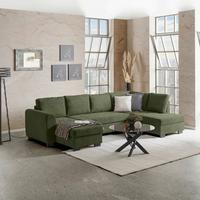 Canapea modulară MALTE - verde/gri, Modern, textil (155/305/178cm) - Luca Bessoni