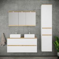 Badezimmer Cosila - Honigeiche/Weiss, Trend, Keramik/Holzwerkstoff (151cm) - MID.YOU