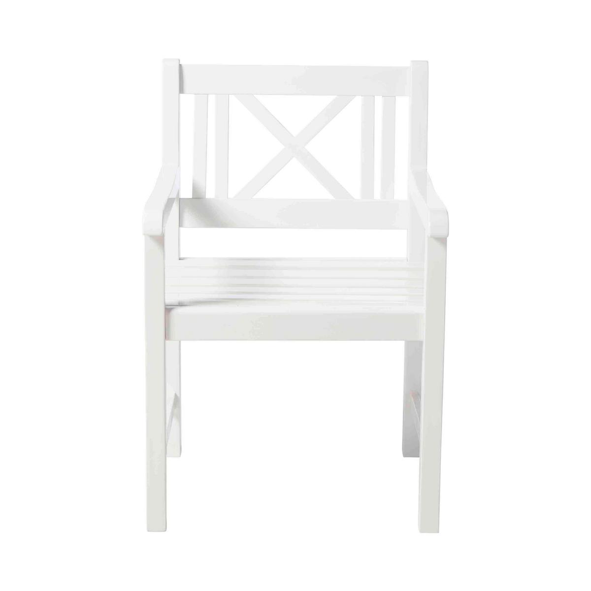 Gartensessel Rosenborg - Weiss Hochglanz, Natur, Holz (59/89/59cm) - Gardenson
