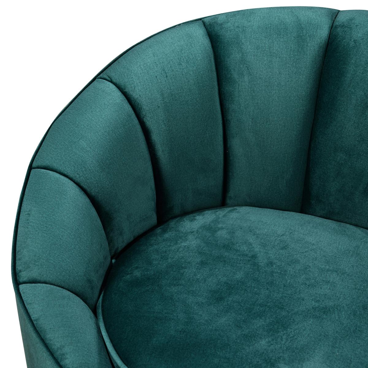 Fotelj Stella, Zelena - zelena/barve medenine, Design, kovina/tekstil (87/76/82cm) - Livetastic
