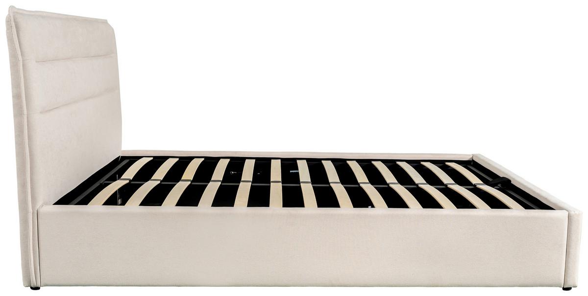 Tapecirani Krevet Sienna -Exklusiv- - prirodne boje/bež, Lifestyle, drvo/metal (160/200cm) - Based