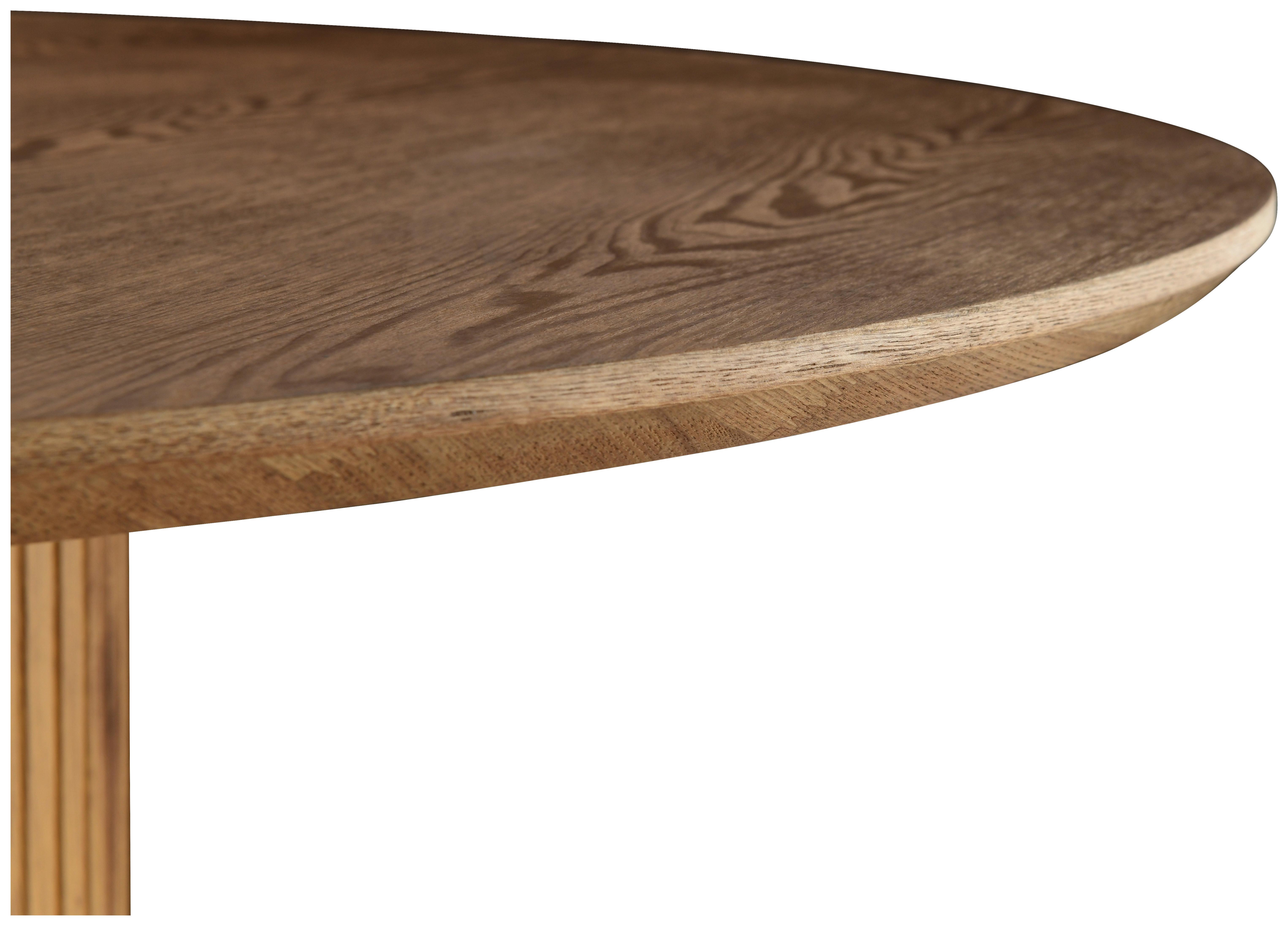 Jedilna Miza Jamie, Barva Oreha, Ø 120cm - barva oreha/črna, Trendi, kovina/leseni material (120/120/75cm) - MID.YOU
