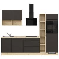 Küchenblock IBZ ohne Geräte ca. 280 cm Braun - Eichefarben/Schwarz, Design, Holzwerkstoff/Metall (280cm) - Impuls