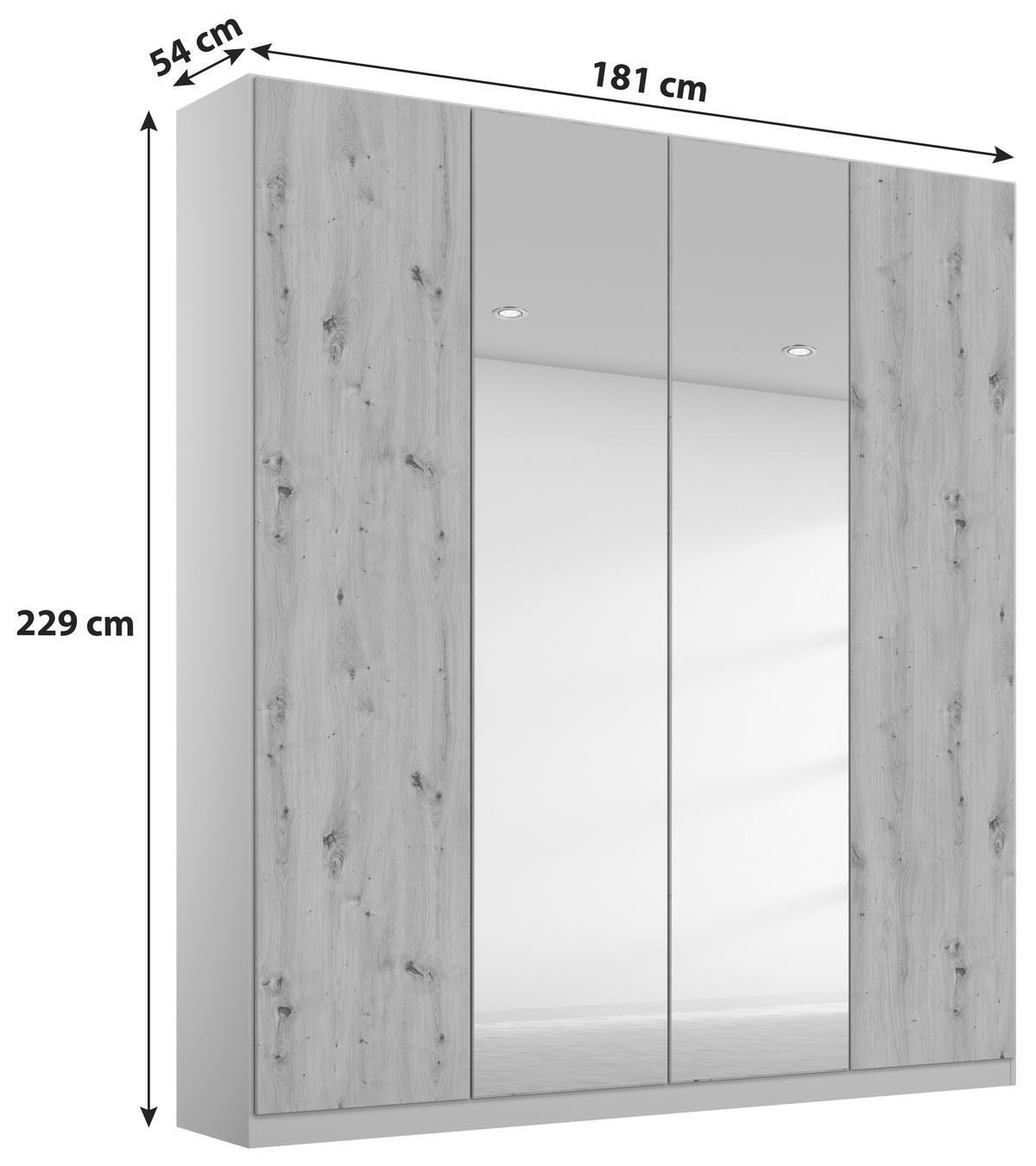 DULAP USI ROTATIVE ALABAMA - argintiu/gri deschis, Modern, material pe bază de lemn (181/229/54cm)