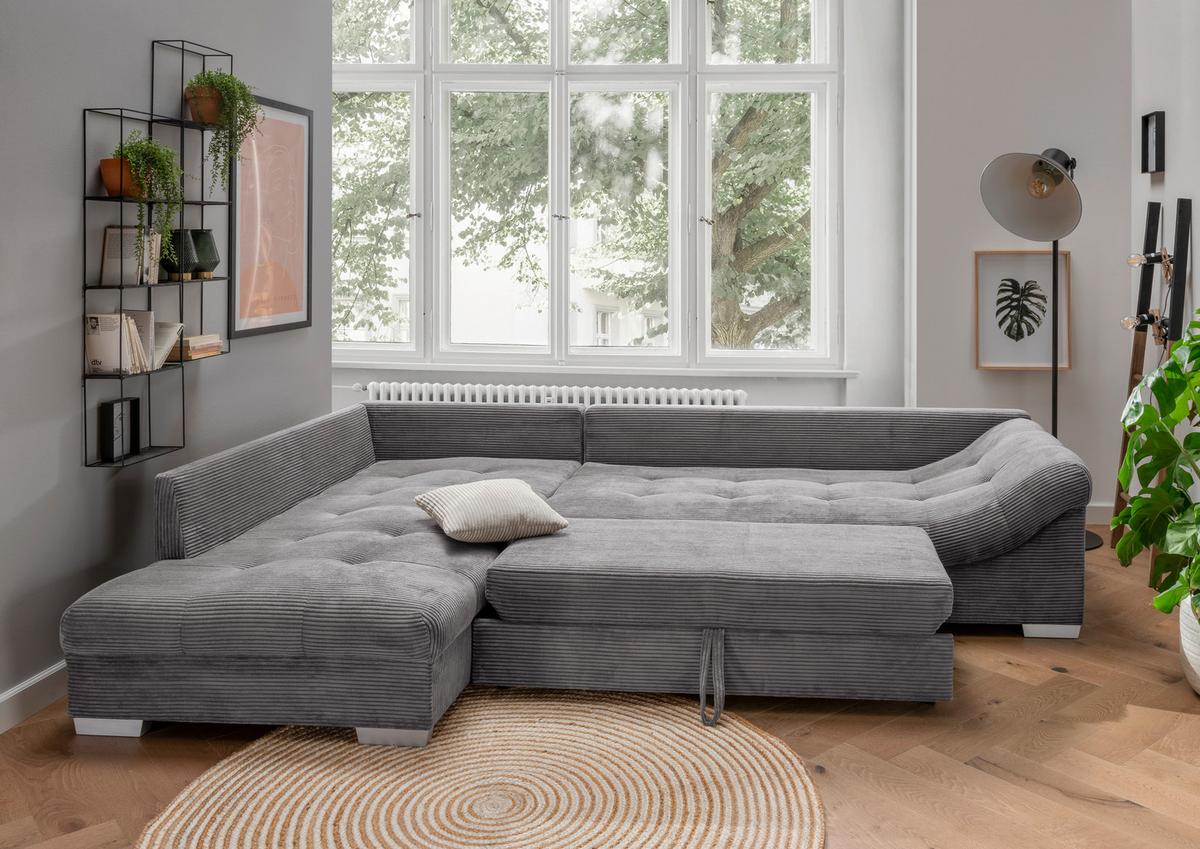 Colțar ALVITO - argintiu/gri, Design, textil (202/298cm) - MID.YOU