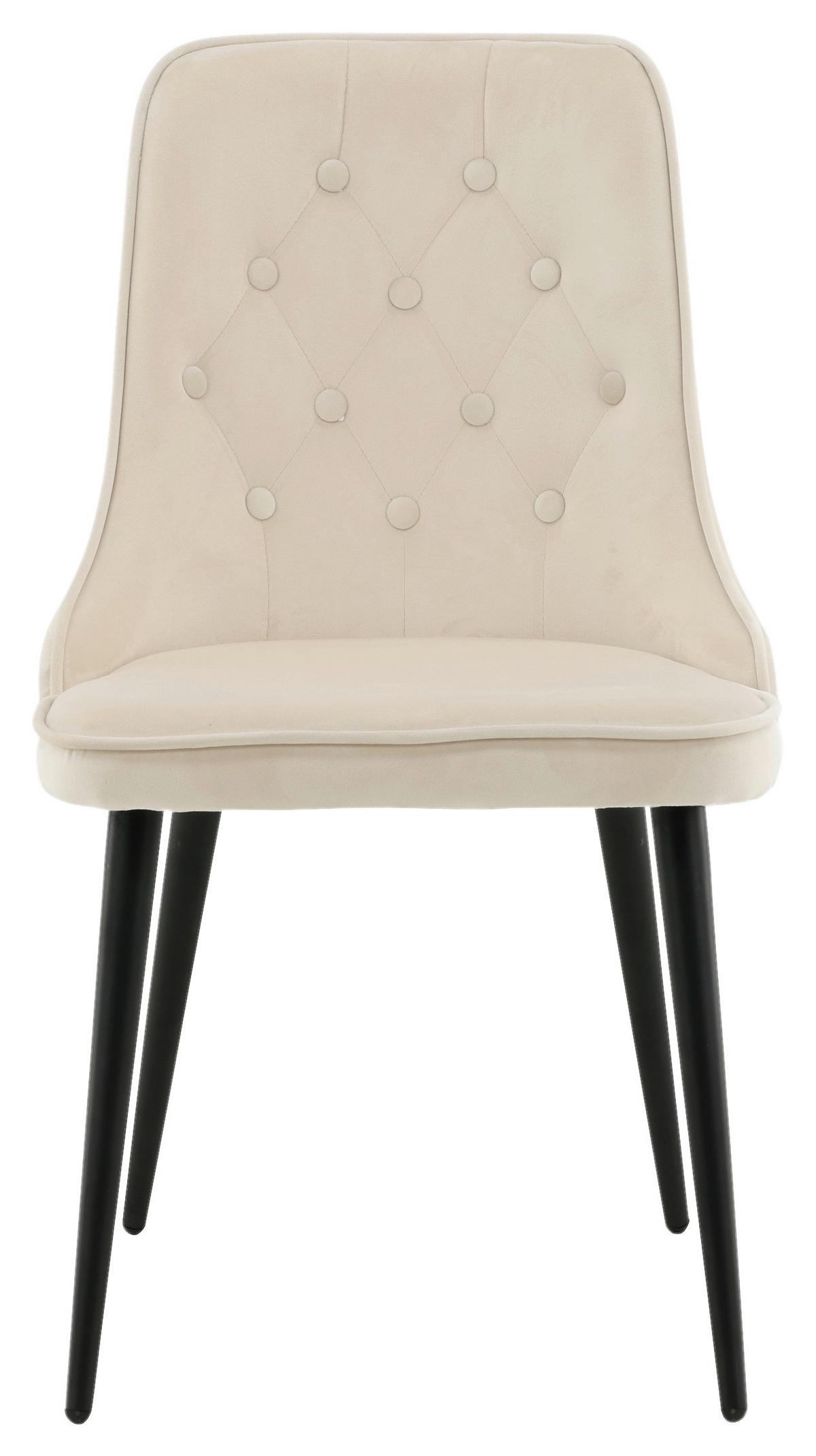 STUHL-SET VELVET DELUXE - Beige/Schwarz, Design, Kunststoff/Textil (50/88.5/66cm) - Livetastic
