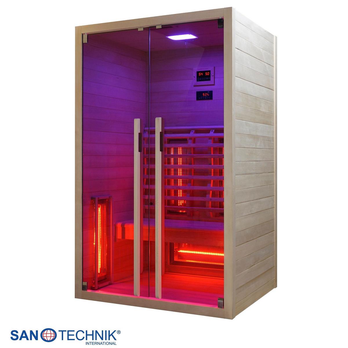 Infrarotkabine Ruby 2 in Braun ca. 120x195x100cm - Naturfarben, Basics, Holz (120/195/100cm) - Sanotechnik