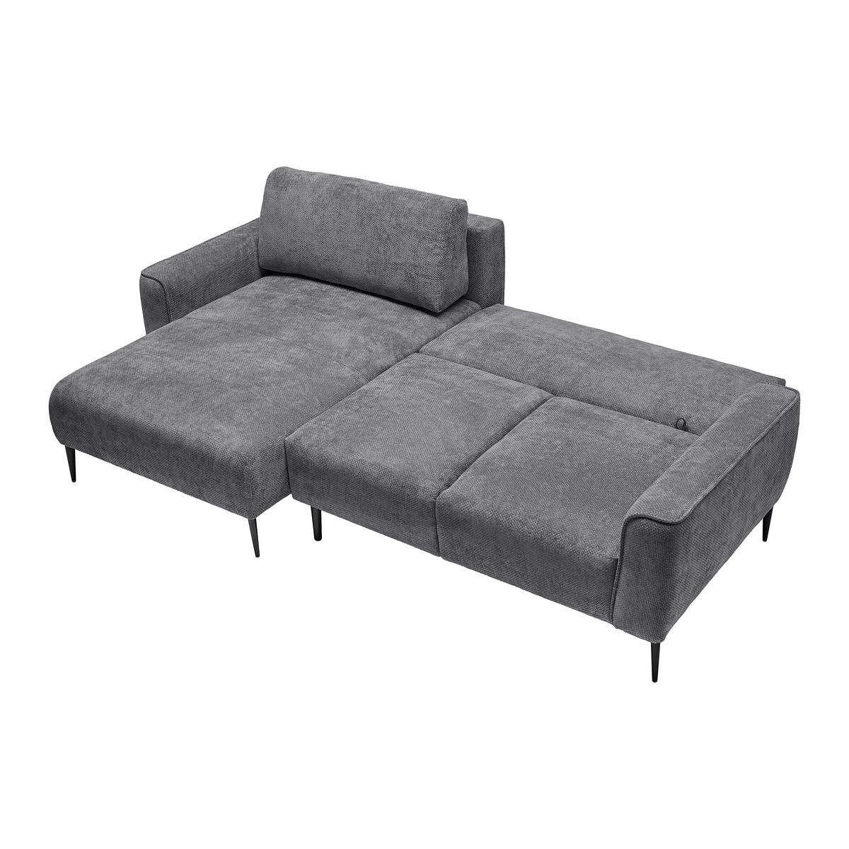 Ecksofa Custom Anthrazit - Anthrazit/Schwarz, MODERN, Textil/Metall (164/85/255cm) - Mömax