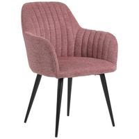 chaise accoudoirs in Rosa/Schwarz - Beere/Schwarz, Modern, Textil/Metall (57/83,5/58cm) - Mömax