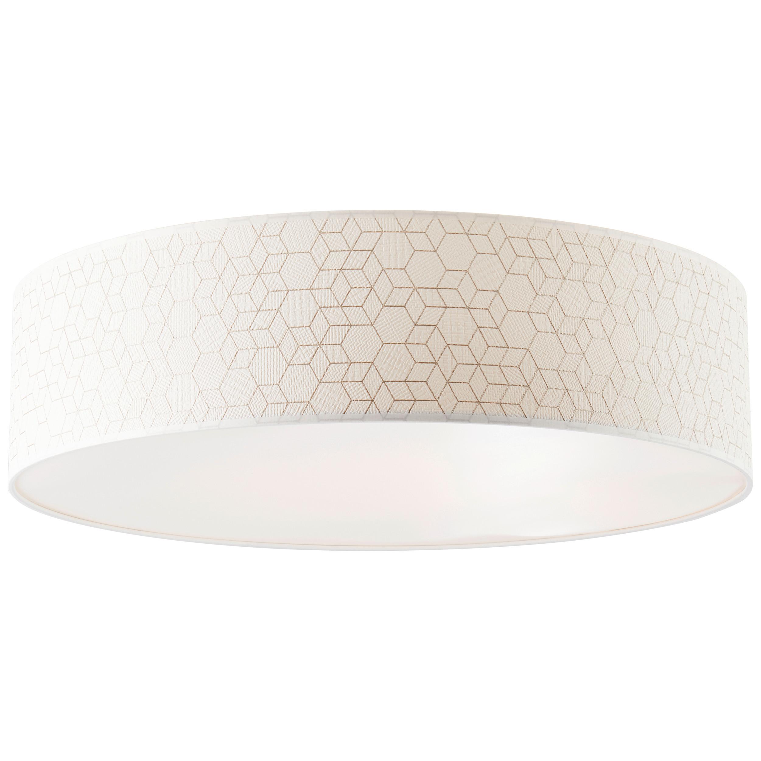 Deckenleuchte Galance in Weiß max. 20 Watt - Weiß, KONVENTIONELL, Textil/Metall (58/16cm) - Brilliant