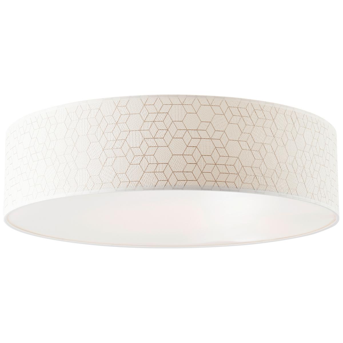 Deckenleuchte Galance in Weiß max. 20 Watt - Weiß, KONVENTIONELL, Textil/Metall (58/16cm) - Brilliant