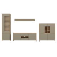 Wohnwand Stranda Eukalyptusholzfarben - Eukalyptusholzfarben/Eichefarben, Design, Holzwerkstoff (363/195/39cm) - MID.YOU