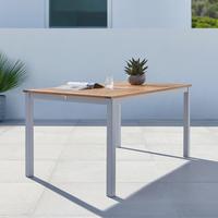 Gartentisch Barcelona 1 Grau/Natur aus Holz/Metall - Naturfarben/Grau, Modern, Holz/Metall (150-200/74,6/89,3cm) - Mömax