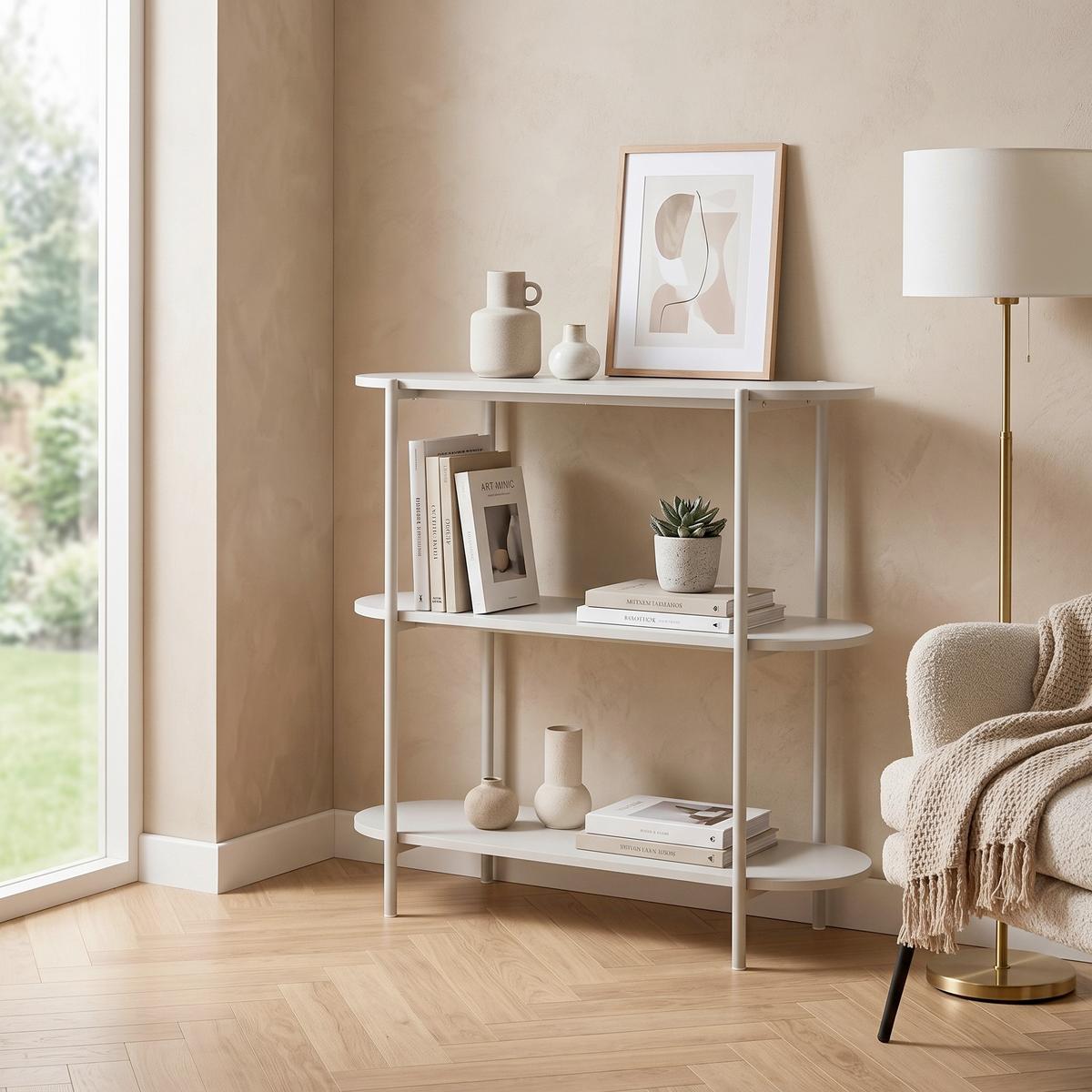 Verona Polica - kašmir, Trendi, metal/pločasti materijal (90/84/34cm) - Modern Living