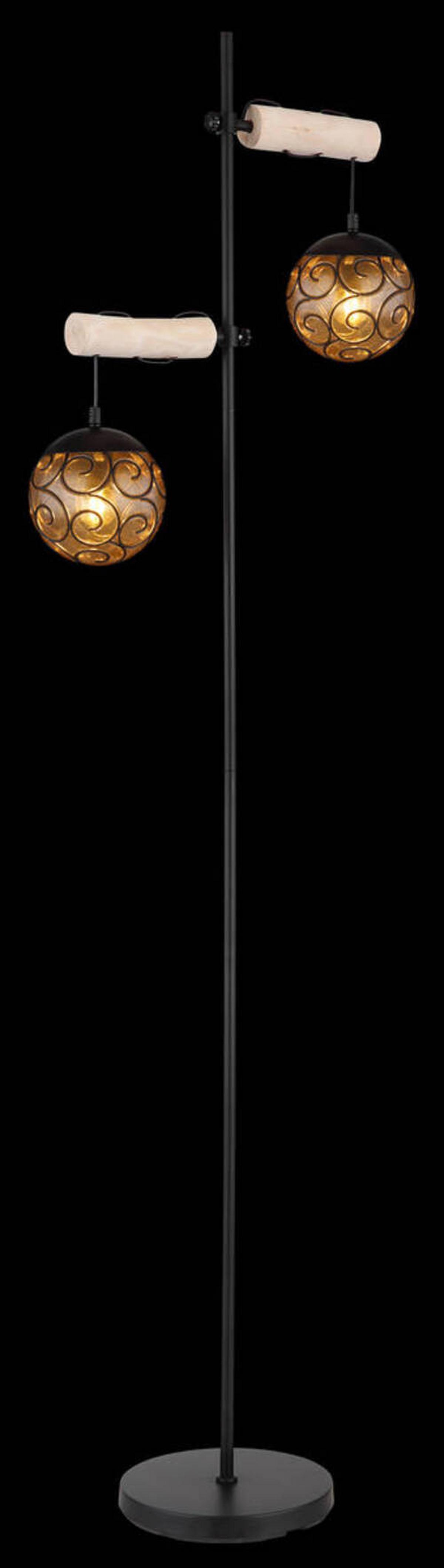 Stoječa Svetilka 15660s - črna/naravne barve, Design, kovina/umetna masa (51/25/168cm) - Globo