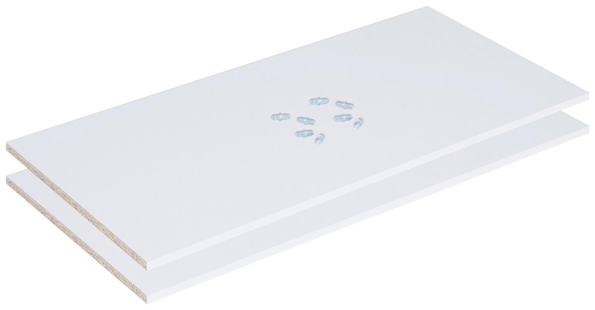 Set Polic Basit, 2 Kos, Bela - bela, Konvencionalno, leseni material (95/1,6/45cm)