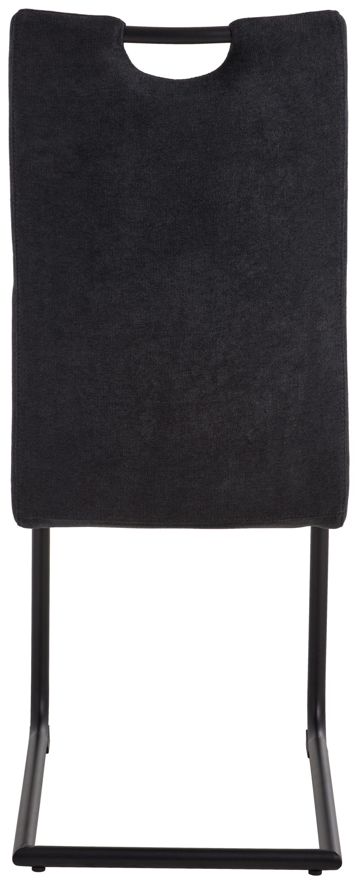 KRZESŁO NA PŁOZIE MAXL - antracytowy/czarny, Basics, metal/drewno (44/99/63cm) - MID.YOU
