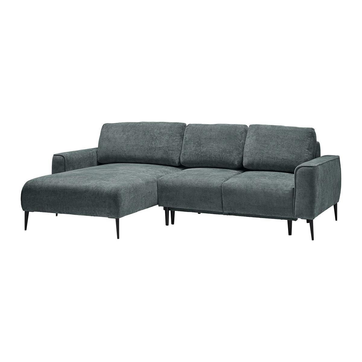Ecksofa Custom Dunkelgrün - Dunkelgrün/Schwarz, MODERN, Textil/Metall (164/85/255cm) - Mömax