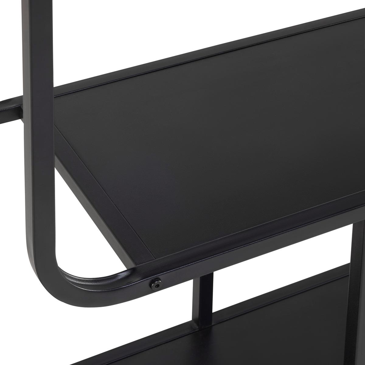 Etajeră BEND - negru, Modern, metal/material pe bază de lemn (120/95/33cm) - Modern Living