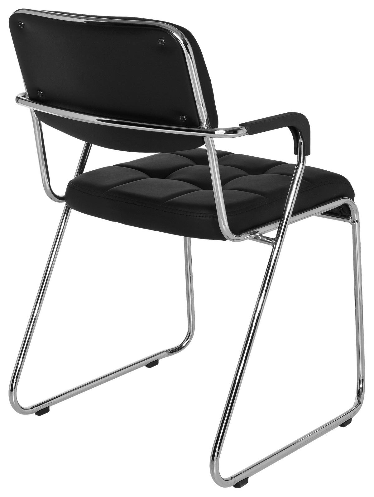 Konferenčni Stol Zanta Pu, Črna - barve kroma/črna, Basics, kovina/tekstil (49/79/44cm) - MID.YOU