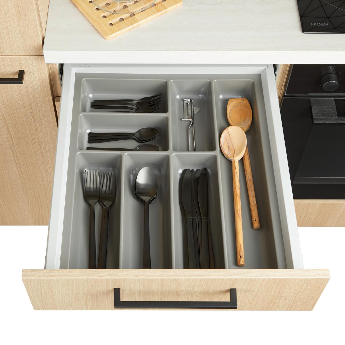 Kuhinjski Blok Plan/win - črna/barve hrasta, Moderno, leseni material (310cm) - Express-Kuechen