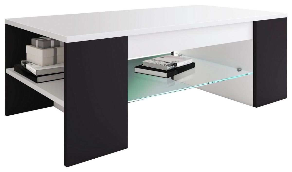 Klubska Miza Tunas, Bela, Črna - črna/bela, Moderno, leseni material (100/50/35cm) - MID.YOU