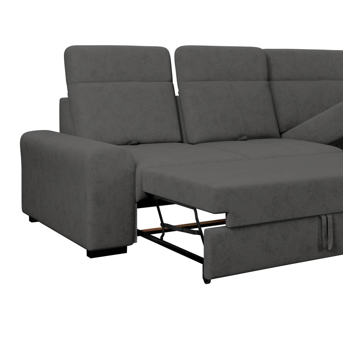 Kutna Garnitura Malaga - boje grafita/crna, Konvencionalno, tekstil/drvo (286/203cm) - Ondega