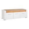 MEDIABÄNK LEONARDO - vit/kromfärg, Modern, metall/trämaterial (160/56/45cm) - Mömax