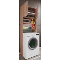 Waschmaschinenschrank JUTAS Sonoma Eiche ca. 64x190x25cm - Silberfarben/Sonoma Eiche, MODERN, Holzwerkstoff/Kunststoff (64/190/25cm) - MID.YOU