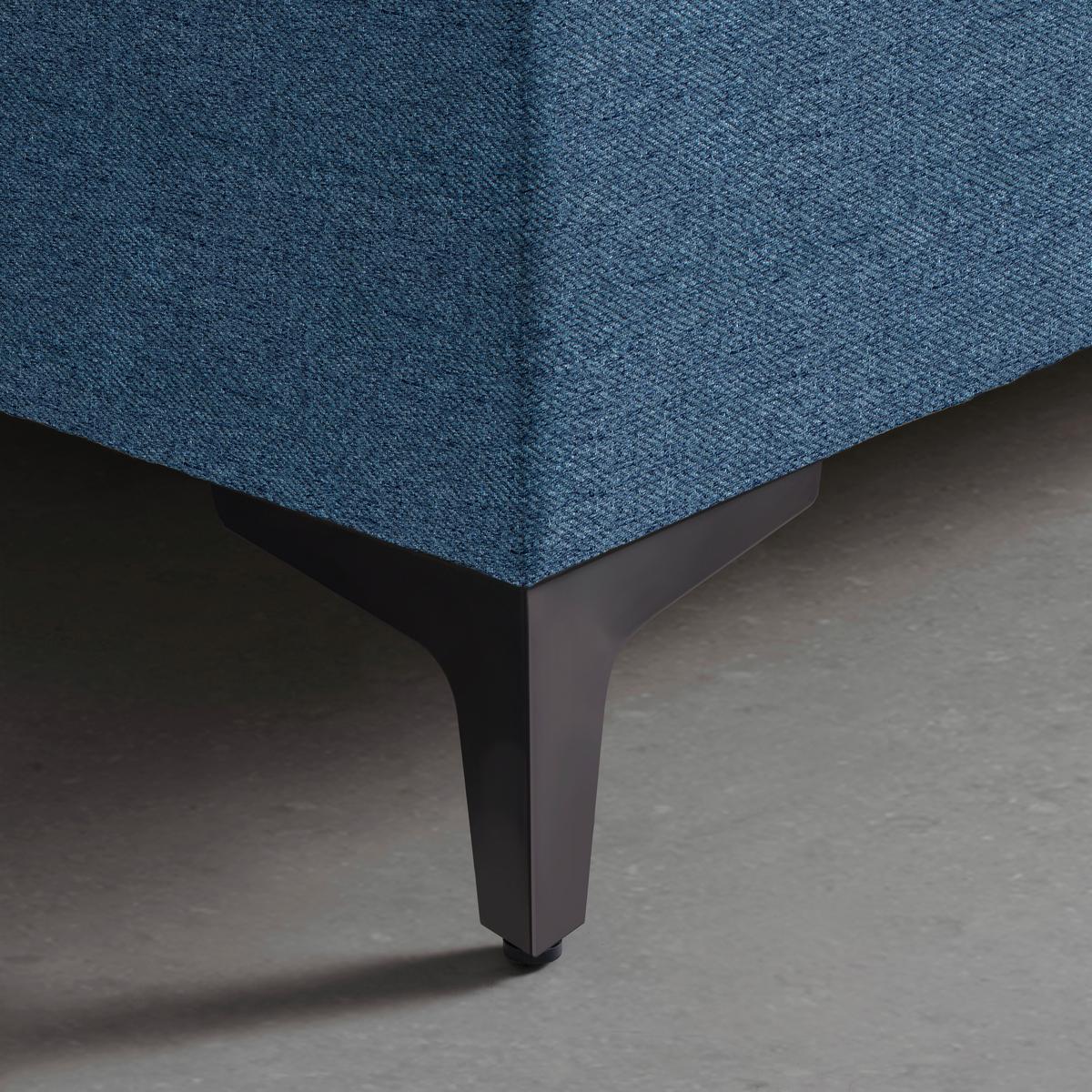 Boxspringbett Bari Blau ca. 200x200cm - Blau/Schwarz, KONVENTIONELL, Textil/Metall (200/200cm) - Based